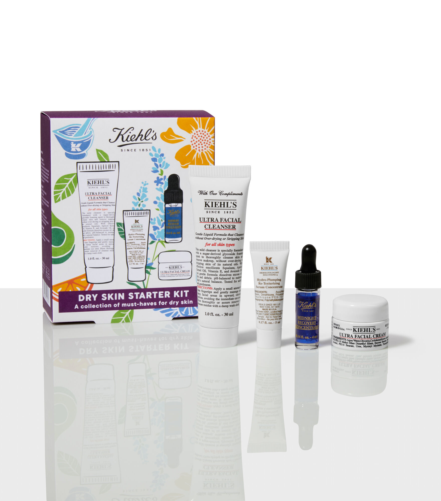 Kiehls Dry Skin Starter Kit Skincare Set for Dry Skin 25$